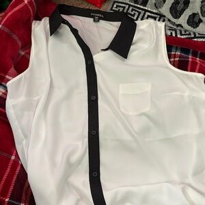 George Black and White Sleeveless Blouse